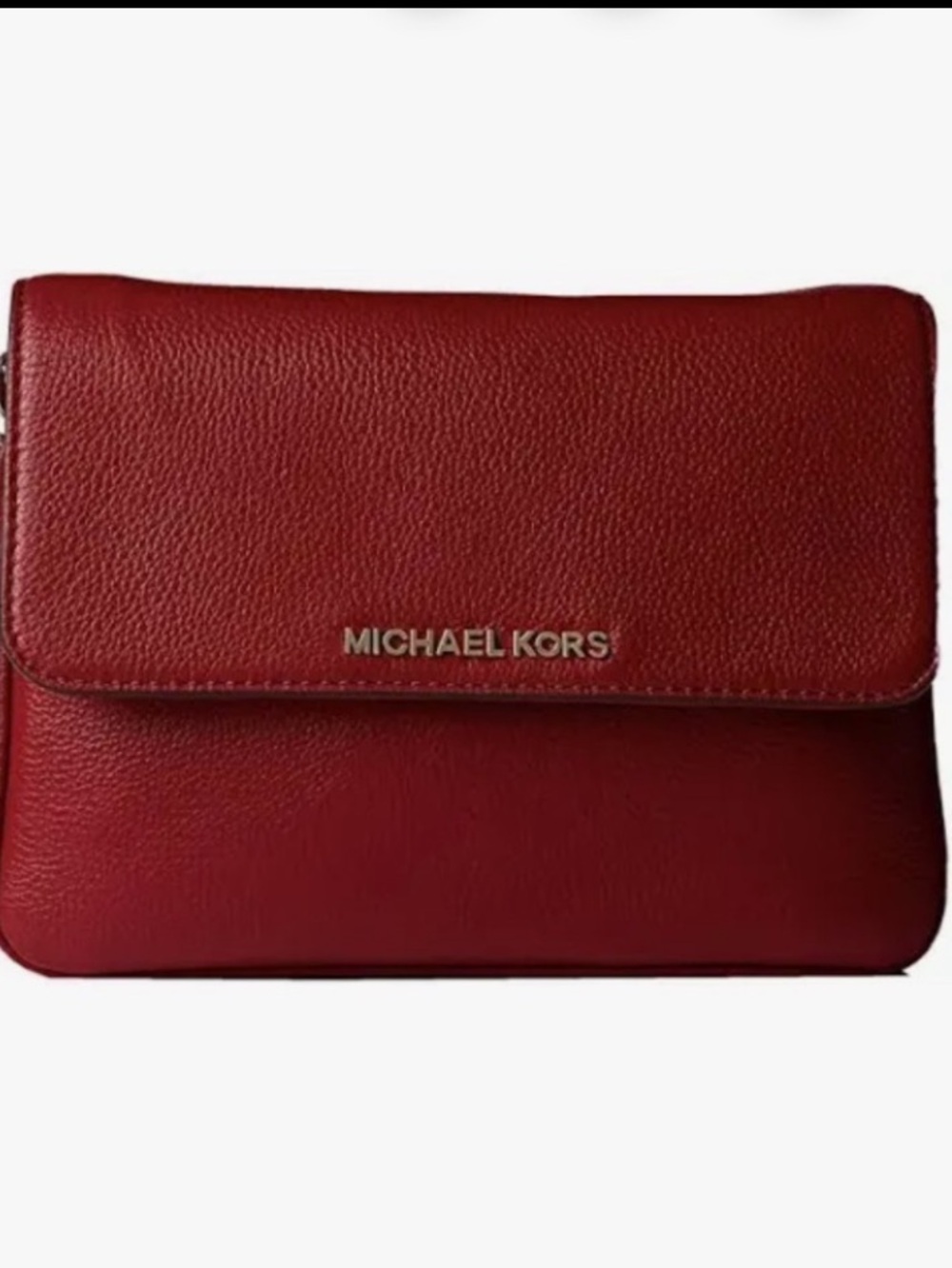 Michael Kors Cherry Bedford Pebbled Leather Crossbody Bag Purse NWOT